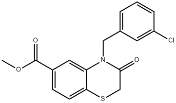 METHYL 4-(3-CHLOROBENZYL)-3-OXO-3,4-DIHYDRO-2H-1,4-BENZOTHIAZINE-6-CARBOXYLATE Struktur