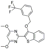 4,6-DIMETHOXY-2-[3-(3-(TRIFLUOROMETHYL)BENZYLOXY)BENZOTHIOPHEN-2-YL]PYRIMIDINE Struktur