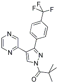 1-(TERT-BUTYLCARBONYL)-4-(PYRAZIN-2-YL)-3-[4-(TRIFLUOROMETHYL)PHENYL]PYRAZOLE Struktur