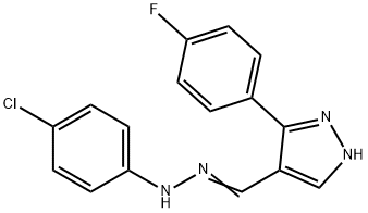 3-(4-FLUOROPHENYL)-1H-PYRAZOLE-4-CARBALDEHYDE N-(4-CHLOROPHENYL)HYDRAZONE Struktur