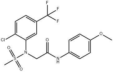 2-[2-CHLORO(METHYLSULFONYL)-5-(TRIFLUOROMETHYL)ANILINO]-N-(4-METHOXYPHENYL)ACETAMIDE Struktur