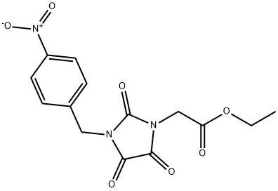 ETHYL 2-[3-(4-NITROBENZYL)-2,4,5-TRIOXO-1-IMIDAZOLIDINYL]ACETATE Struktur