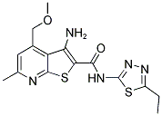 3-AMINO-N-(5-ETHYL-1,3,4-THIADIAZOL-2-YL)-4-(METHOXYMETHYL)-6-METHYLTHIENO[2,3-B]PYRIDINE-2-CARBOXAMIDE Struktur