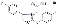 3-(CARBOXYMETHYL)-4-(4-CHLOROPHENYL)-2-(4-FLUOROANILINO)-1,3-THIAZOL-3-IUM BROMIDE Struktur