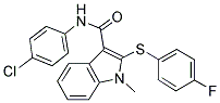 N-(4-CHLOROPHENYL)-2-[(4-FLUOROPHENYL)SULFANYL]-1-METHYL-1H-INDOLE-3-CARBOXAMIDE Struktur