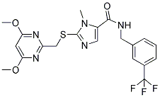 2-[(4,6-DIMETHOXYPYRIMIDIN-2-YL)METHYLTHIO]-1-METHYL-N-[3-(TRIFLUOROMETHYL)BENZYL]IMIDAZOLE-5-CARBOXAMIDE Struktur