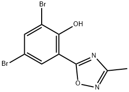 2,4-DIBROMO-6-(3-METHYL-1,2,4-OXADIAZOL-5-YL)PHENOL Struktur