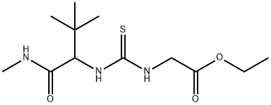 ETHYL 2-([((2,2-DIMETHYL-1-[(METHYLAMINO)CARBONYL]PROPYL)AMINO)CARBOTHIOYL]AMINO)ACETATE Struktur