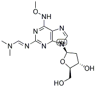 2-(DIMETHYLAMINOMETHYLIDENE)AMINO-6-METHOXYLAMINO-PURINE-2'-DEOXYRIBOSIDE Struktur