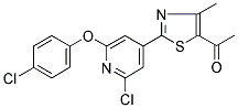 1-(2-[2-CHLORO-6-(4-CHLOROPHENOXY)PYRIDIN-4-YL]-4-METHYL-1,3-THIAZOL-5-YL)ETHAN-1-ONE Struktur