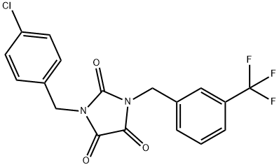 1-(4-CHLOROBENZYL)-3-[3-(TRIFLUOROMETHYL)BENZYL]-1H-IMIDAZOLE-2,4,5(3H)-TRIONE Struktur