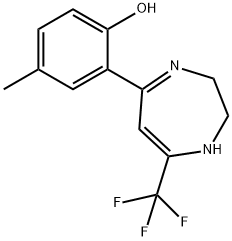 4-METHYL-2-[7-(TRIFLUOROMETHYL)-2,3-DIHYDRO-1H-1,4-DIAZEPIN-5-YL]PHENOL Struktur