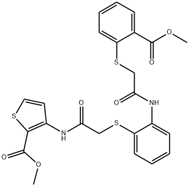 METHYL 3-([2-((2-[(2-([2-(METHOXYCARBONYL)PHENYL]SULFANYL)ACETYL)AMINO]PHENYL)SULFANYL)ACETYL]AMINO)-2-THIOPHENECARBOXYLATE Struktur