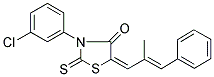 (5E)-3-(3-CHLOROPHENYL)-5-[(2E)-2-METHYL-3-PHENYLPROP-2-ENYLIDENE]-2-THIOXO-1,3-THIAZOLIDIN-4-ONE Struktur