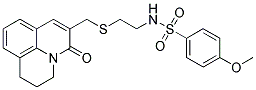 N-[2-[(2,3-DIHYDRO-5-OXO-(1H,5H)-BENZO[IJ]QUINOLIZIN-6-YL)METHYLTHIO]ETHYL]-4-METHOXYBENZENESULPHONAMIDE Struktur