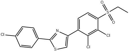 2,3-DICHLORO-4-[2-(4-CHLOROPHENYL)-1,3-THIAZOL-4-YL]PHENYL ETHYL SULFONE Struktur