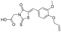 {(5Z)-5-[4-(ALLYLOXY)-3-METHOXYBENZYLIDENE]-4-OXO-2-THIOXO-1,3-THIAZOLIDIN-3-YL}ACETIC ACID Struktur