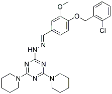 (E)-2-(2-(4-(2-CHLOROBENZYLOXY)-3-METHOXYBENZYLIDENE)HYDRAZINYL)-4,6-DI(PIPERIDIN-1-YL)-1,3,5-TRIAZINE Struktur