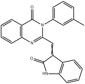 3-(3-METHYLPHENYL)-2-[(Z)-(2-OXO-1,2-DIHYDRO-3H-INDOL-3-YLIDENE)METHYL]QUINAZOLIN-4(3H)-ONE Struktur