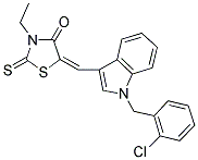 (5E)-5-{[1-(2-CHLOROBENZYL)-1H-INDOL-3-YL]METHYLENE}-3-ETHYL-2-THIOXO-1,3-THIAZOLIDIN-4-ONE Struktur