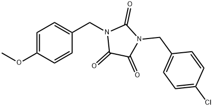 1-(4-CHLOROBENZYL)-3-(4-METHOXYBENZYL)-1H-IMIDAZOLE-2,4,5(3H)-TRIONE Struktur