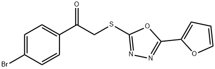 1-(4-BROMOPHENYL)-2-([5-(2-FURYL)-1,3,4-OXADIAZOL-2-YL]SULFANYL)-1-ETHANONE Struktur