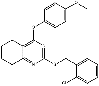 2-[(2-CHLOROBENZYL)SULFANYL]-4-(4-METHOXYPHENOXY)-5,6,7,8-TETRAHYDROQUINAZOLINE Struktur