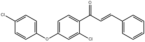 (E)-1-[2-CHLORO-4-(4-CHLOROPHENOXY)PHENYL]-3-PHENYL-2-PROPEN-1-ONE Struktur