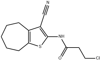 3-CHLORO-N-(3-CYANO-5,6,7,8-TETRAHYDRO-4H-CYCLOHEPTA[B]THIEN-2-YL)PROPANAMIDE Struktur