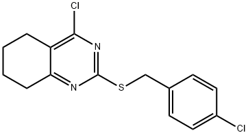 4-CHLORO-2-[(4-CHLOROBENZYL)SULFANYL]-5,6,7,8-TETRAHYDROQUINAZOLINE Struktur