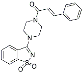 3-{4-[(2E)-3-PHENYLPROP-2-ENOYL]PIPERAZIN-1-YL}-1,2-BENZISOTHIAZOLE 1,1-DIOXIDE Struktur