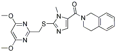 2-[[2-((4,6-DIMETHOXYPYRIMIDIN-2-YL)METHYLTHIO)-1-METHYLIMIDAZO-5-YL]CARBONYL]-1,2,3,4-TETRAHYDROISOQUINOLINE Struktur