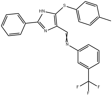 N-((5-[(4-METHYLPHENYL)SULFANYL]-2-PHENYL-1H-IMIDAZOL-4-YL)METHYLENE)-3-(TRIFLUOROMETHYL)ANILINE Struktur