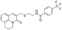 N-[2-[(2,3-DIHYDRO-5-OXO-(1H,5H)-BENZO[IJ]QUINOLIZIN-6-YL)METHYLTHIO]ETHYL]-4-(TRIFLUOROMETHYL)BENZAMIDE Struktur