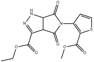 ETHYL 5-[2-(METHOXYCARBONYL)-3-THIENYL]-4,6-DIOXO-1,3A,4,5,6,6A-HEXAHYDROPYRROLO[3,4-C] PYRAZOLE-3-CARBOXYLATE Struktur