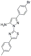 3-(4-BROMOPHENYL)-1-[4-(4-METHYLPHENYL)-1,3-THIAZOL-2-YL]-1H-PYRAZOL-5-AMINE Struktur