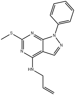 N-ALLYL-6-(METHYLSULFANYL)-1-PHENYL-1H-PYRAZOLO[3,4-D]PYRIMIDIN-4-AMINE Struktur