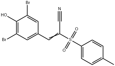 3-(3,5-DIBROMO-4-HYDROXYPHENYL)-2-((4-METHYLPHENYL)SULFONYL)PROP-2-ENENITRILE Struktur