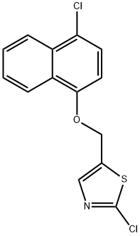 2-CHLORO-5-([(4-CHLORO-1-NAPHTHYL)OXY]METHYL)-1,3-THIAZOLE Struktur