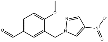 4-METHOXY-3-(4-NITRO-PYRAZOL-1-YLMETHYL)-BENZALDEHYDE Struktur