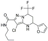 N-BUTYL-3-CHLORO-5-(2-FURYL)-7-(TRIFLUOROMETHYL)-4,5,6,7-TETRAHYDROPYRAZOLO[1,5-A]PYRIMIDINE-2-CARBOXAMIDE Struktur