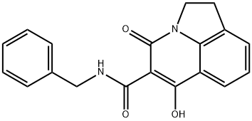 N-BENZYL-6-HYDROXY-4-OXO-1,2-DIHYDRO-4H-PYRROLO[3,2,1-IJ]QUINOLINE-5-CARBOXAMIDE Struktur