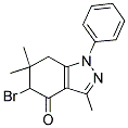 5-BROMO-3,6,6-TRIMETHYL-1-PHENYL-1,5,6,7-TETRAHYDRO-4H-INDAZOL-4-ONE Struktur