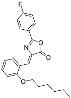 (4Z)-2-(4-FLUOROPHENYL)-4-[2-(HEXYLOXY)BENZYLIDENE]-1,3-OXAZOL-5(4H)-ONE Struktur