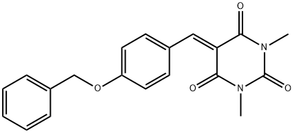 5-([4-(BENZYLOXY)PHENYL]METHYLENE)-1,3-DIMETHYL-2,4,6(1H,3H,5H)-PYRIMIDINETRIONE Struktur