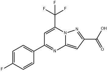 5-(4-FLUORO-PHENYL)-7-TRIFLUOROMETHYL-PYRAZOLO[1,5-A]PYRIMIDINE-2-CARBOXYLIC ACID Struktur