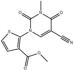 METHYL 2-[5-CYANO-3-METHYL-2,4-DIOXO-3,4-DIHYDRO-1(2H)-PYRIMIDINYL]-3-THIOPHENECARBOXYLATE Struktur