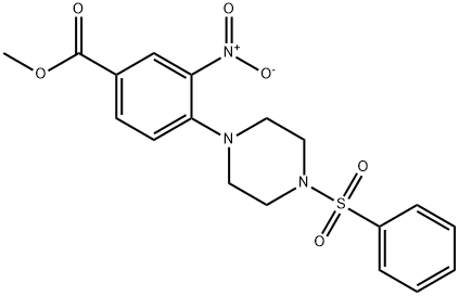 METHYL 3-NITRO-4-[4-(PHENYLSULFONYL)PIPERAZINO]BENZENECARBOXYLATE Struktur