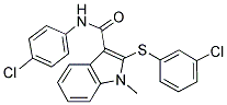 N-(4-CHLOROPHENYL)-2-[(3-CHLOROPHENYL)SULFANYL]-1-METHYL-1H-INDOLE-3-CARBOXAMIDE Struktur