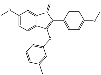 6-METHOXY-2-(4-METHOXYPHENYL)-3-(3-METHYLPHENOXY)-1H-1-BENZOTHIOPHEN-1-ONE Struktur